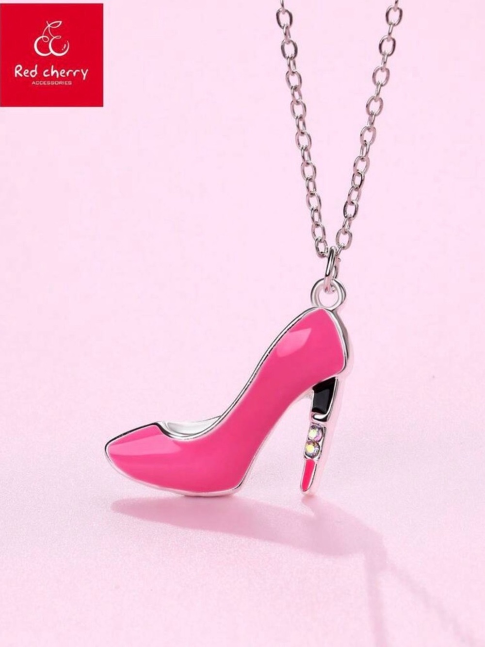Pink High Heel Pendant Necklace